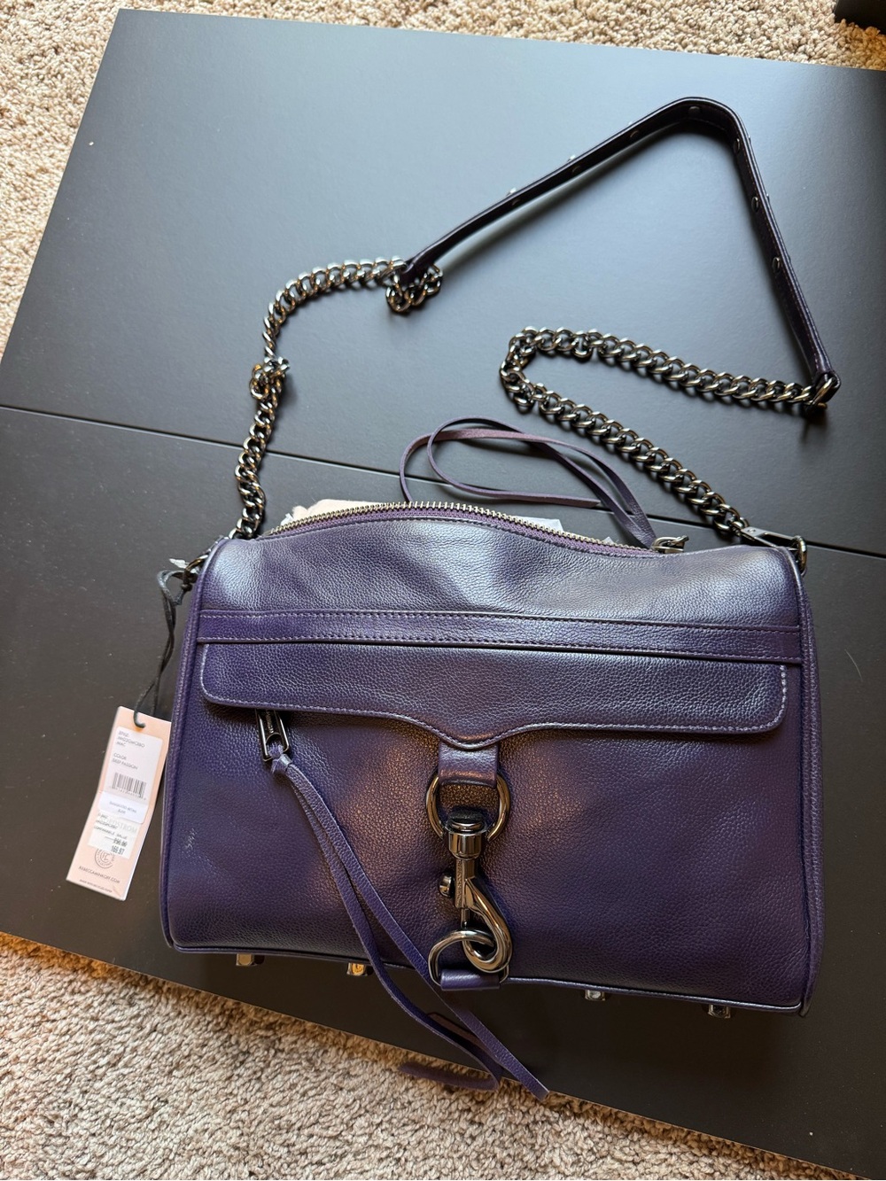 Rebecca Minkoff Deep Passion Leather MAC with Chain Strap